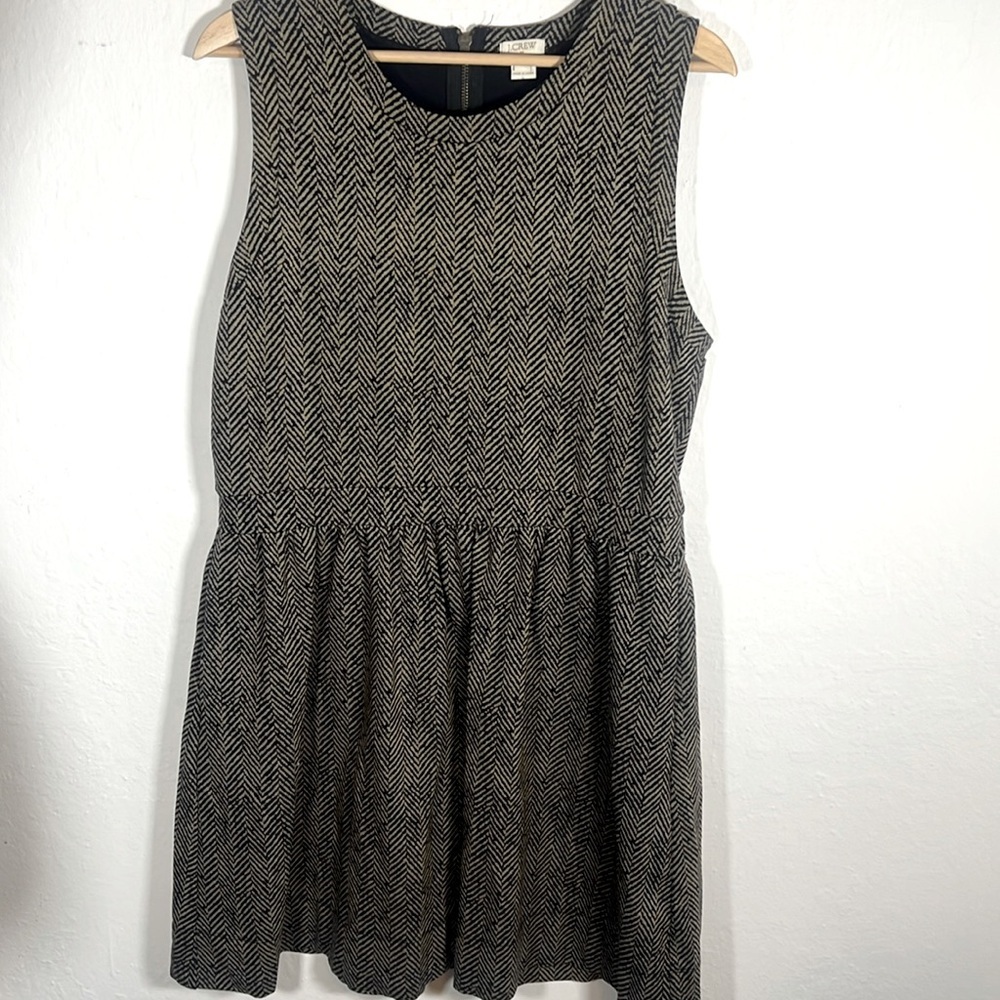 J‎ Crew herringbone fit & flare fall dress L large